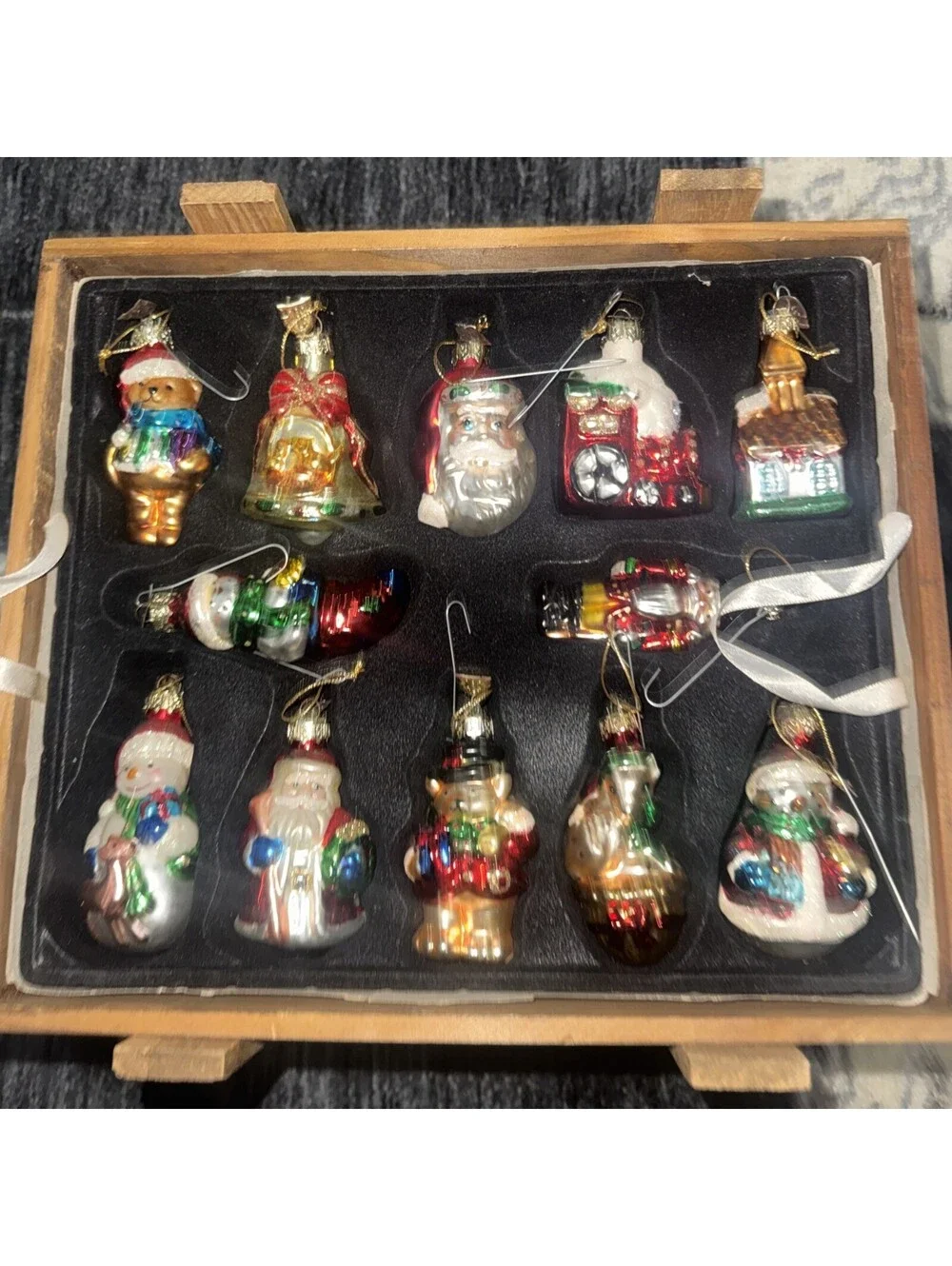 Thomas Pacconi  Christmas ornament set 36 in wood case 2002 Collection [COPY]